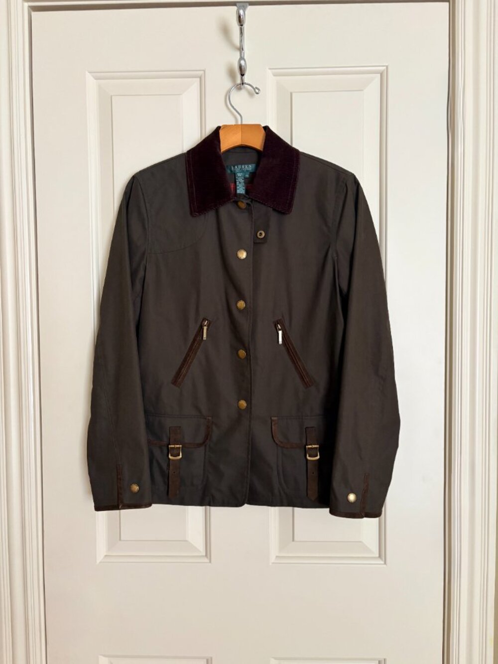 Lauren Ralph Lauren Leather Trim Canvas Field Utility Jacket Size Petite S